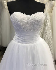 Pearl Sweetheart Tulle Wedding Dress