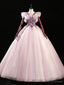 Pink Ball Gown Tulle Sequins Beading Quinceanera Dress