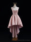 Pink Satin Lace Prom Dress