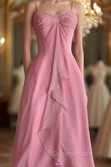 Pink Sheath Long Evening Prom Dress Sweet Formal Party Dress