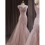 Pink Shiny Tulle Mermaid Classy Prom Dress Fairy Classy Evening Dress
