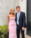 Pink Spaghetti Straps Pleated Long Party Dress Wedding Guest Dress
