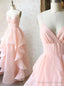Pink Spaghetti Straps Prom Dress