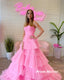Pink Strapless Pleated Long Classy Prom Classy Evening Dress,Tulle Classy Dance Gown