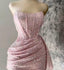 Pink Strapless Sequins Party Dress Mini Hoco Dress Birthday Outfits