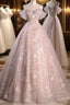 Pink Sweetheart Floral Lace And Tulle Evening Prom Dress, Pink Sweetheart Long Party Dress