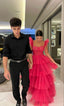 Pink Tulle Classy Prom Dress Long Classy Evening Dress