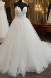 Plus Size Tulle Sweetheart Embroidery Wedding Dress