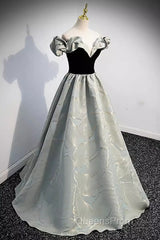 Pretty A Line Off The Shoulder Satin Long Evening Party Dress Evening Prom Dress