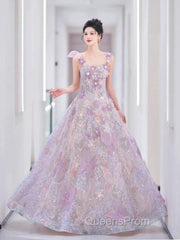 Pretty A Line Spaghetti Straps Pink Floral Long Length Evening Dress Evening Prom Dress