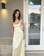 Pretty A Line Spaghetti Straps Yellow Satin Classy Prom Dress Classy Evening Dress Classy Dress