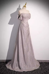 Pretty A Line Square Neckline Sleeveless Long Evening Party Dress Pink Evening Prom Dress