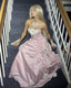 Pretty Ball Gown Strapless Pink Long Satin Classy Prom Dress Classy Evening Dress