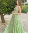 Pretty Sheath Strapless Green Floor Length Classy Evening Dress Organza Classy Prom Dress With Embroidered