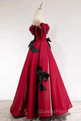 Princess A Line Off The Shoulder Party Dress Red Evening Prom Dress