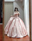 Princess Pink Strapless Ruffled Neck Satin Floor-Length Ball Gown Prom Gown 16Th Birthday Gown