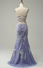 Elegant V Neck Mermaid Appliques Formal Prom Dress, Beautiful Banquet Long Party Dress