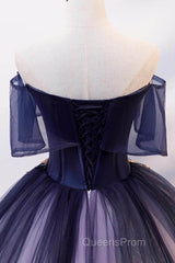 Ombre Ball Gown Evening Prom Dress Quinceanera Dress with Delicate Gold Appliques