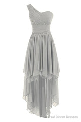 2025 New Arrival One Shoulder Real Made Chiffon Beading On Sale Prom Dresses