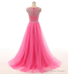 Pink Prom Dresses, Pink Evening Gowns Simple Formal Dresses, Prom Dresses, Teens Fashion Evening Gown Beadings Evening Dress, Pink Party Dress, Prom Gowns