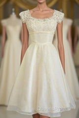 Classy Ivory Beach Handmade Short Evening Prom Dress