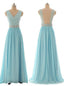 Lace Prom Dresses, Blue Prom Dress, Modest Prom Gown Light Blue Prom Gown Evening Dress, Backless Evening Gowns Party Gowns