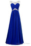 Chiffon Roayl Blue Beading High Low Handmade Simple Cheap For Teens Prom Dresses
