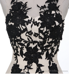 Champagne Sleeveless Mermaid Appliques Evening Dressses