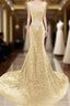 Sequins Court Train Crystal Detailing Trumpet Mermaid Sexy Beading Evening Prom Dress