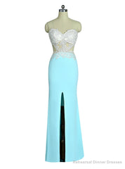 Prom Dresses Mermaid Sweetheart Lace Slit Sexy Open Back Women Long Evening Dresses