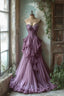 Purple A-Line Sweetheart Neck Tulle Beaded Long Classy Prom Dress, Vintage Classy Dress