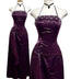 Purple Fashion Elegant Vintage Backless Exquisite Beaded Halter Classy Prom Party Dress Long Satin Classy Evening Dress Ball Gown