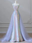 Purple Mermaid Sequins Tulle Prom Dress