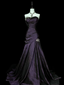 Purple Mermaid Sweetheart Long Classy Evening Dress Strapless Classy Prom Dress