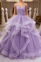 Purple sweetheart neck tulle long Evening Prom Dress purple tulle forma gown