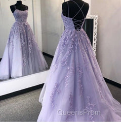Purple Tulle Lace Long Evening Prom Dress Formal Dress
