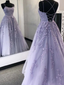 Purple Tulle Lace Long Classy Prom Dress Classy Dress
