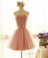 Cute Sweetheart Neck Tulle Short Evening Prom Dress, Bridesmaid Dress