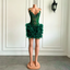 Real Luxury Black Girls Classy Occasion Birthday Party Dress Emerald Green Feather Women Short Classy Prom Dress