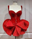Red Sleeveless Homecoming Dress Sequined Mini Classy Evening Gown,