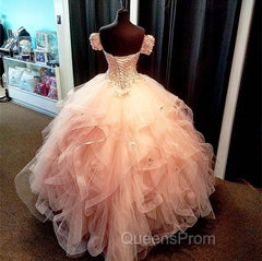 Removable Sleeves Lace Sweetheart Organza Ruffles Ball Gown Quinceanera Dress
