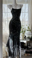 Retro Beautiful Shoulder Strap Beaded Chiffon Irregular Skirt Classy Prom Dress