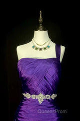 Retro Mermaid One Shoulder Satin Grape Long Evening Dress Evening Prom Dress