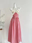 Retro Red And White Plaid A-Line Bow Strap Long Classy Prom Dress 17Th Birthday Dress