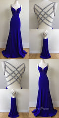 Royal Blue Evening Prom Dress For Teens, Evening Prom Dress, Graduation School Party Gown