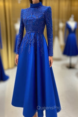 Royal blue Evening Prom Dress lace Beaded evening Dress,Wedding Party Dress