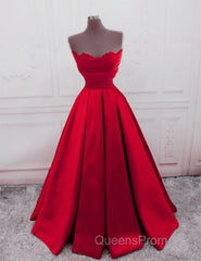 Ruched Satin Strapless Ball Gown Floor Length Dress
