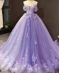 Princess Quinceanera Dress Off The Shoulder Applique Sweet 16 Party Evening Prom Gowns