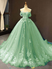 Princess Quinceanera Dress Off The Shoulder Applique Sweet 16 Party Evening Prom Gowns