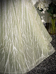 Sage A-Line Off The Shoulder Glittering Tulle Sequins Long Evening Prom Dress Sweet 16 Dress